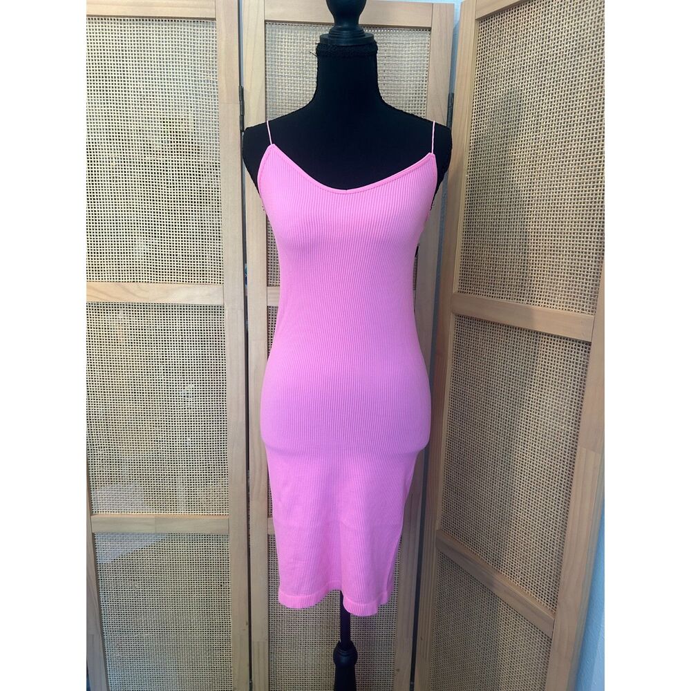 Fct Basics Strapless Pink Knit Slip Dress